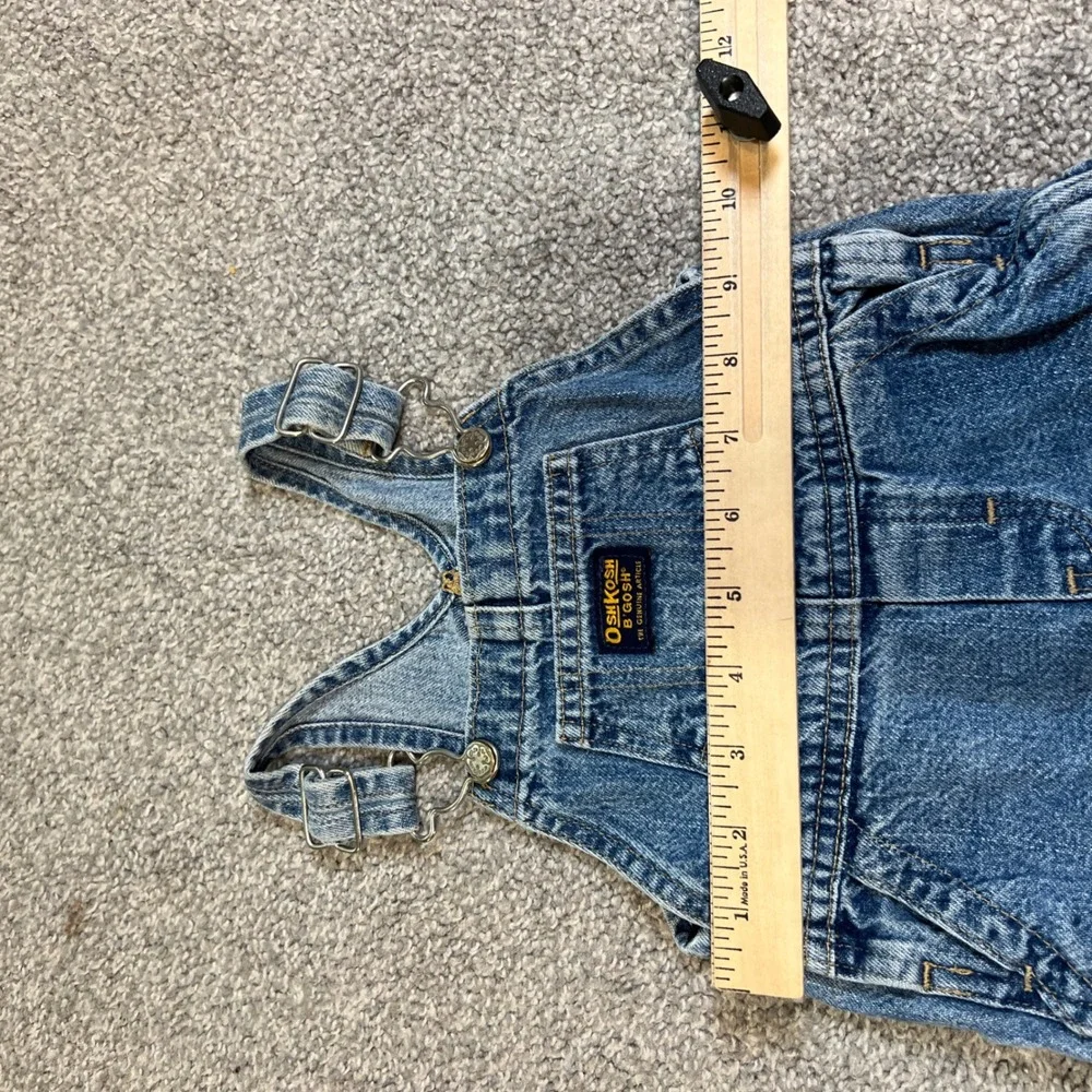 vintage OshKosh B'gosh Denim Overalls Baby 6-9 Months‎ Blue Vestbak Snaps 90s
